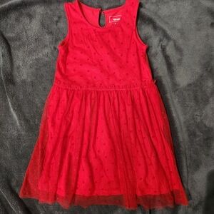 Sonoma Red Swiss Dot Tulle Dress Girls Size 4 Sleeveless Party Holiday